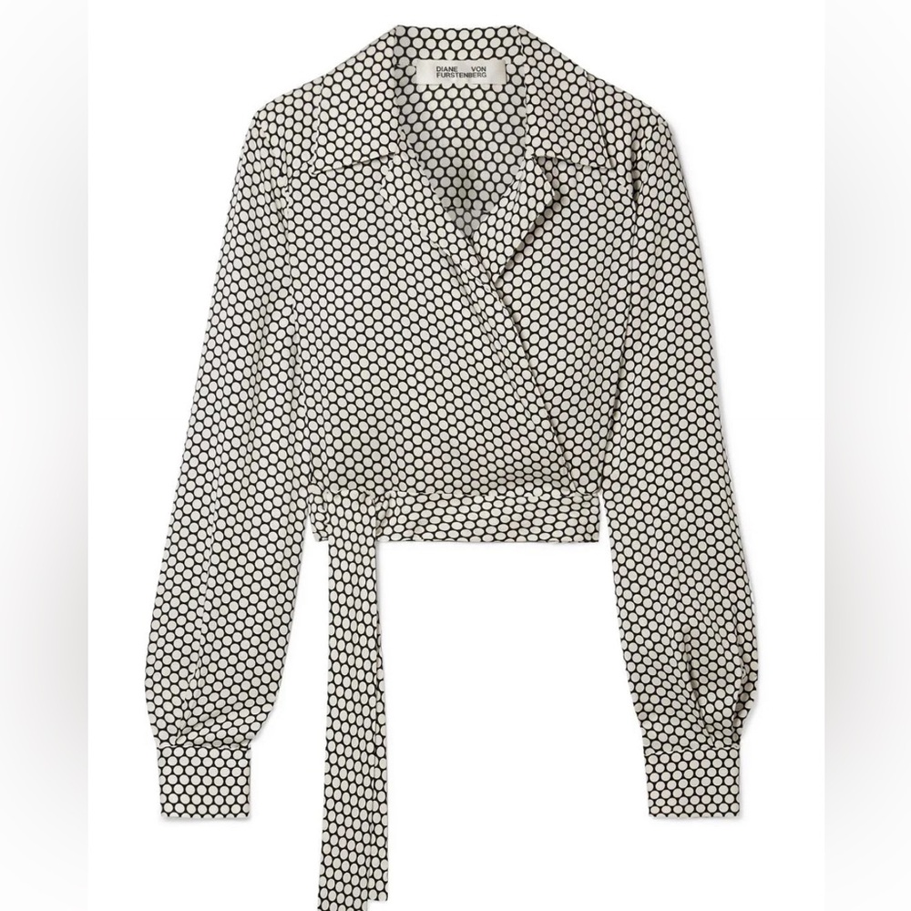 DIANE VON FURSTENBERG silk wrap crop top
